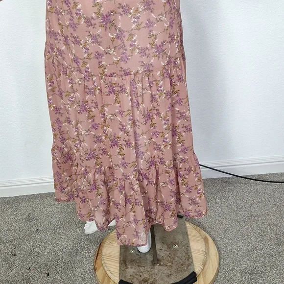 Natural Life Boho Floral Cottagecore Prairie Feminine Bell Sleeve Maxi Dress *M - Picture 9 of 13